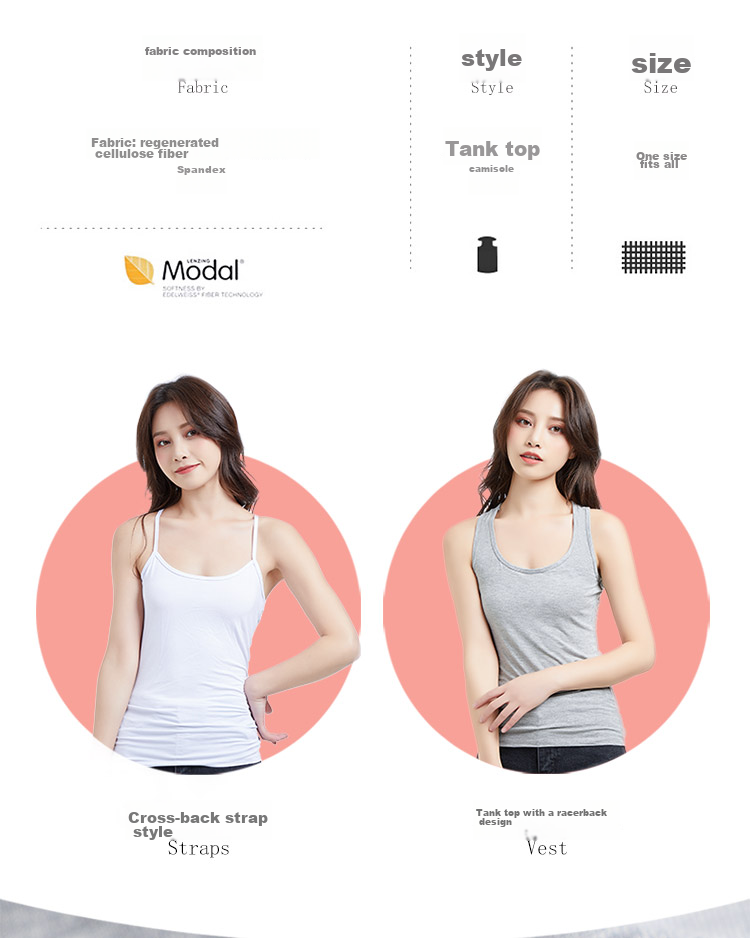 LangSha Women's Tank Top, Elastic Sleeveless Sports Undershirt Camisole, Gray, 1 Piece, One Size Fits All 4