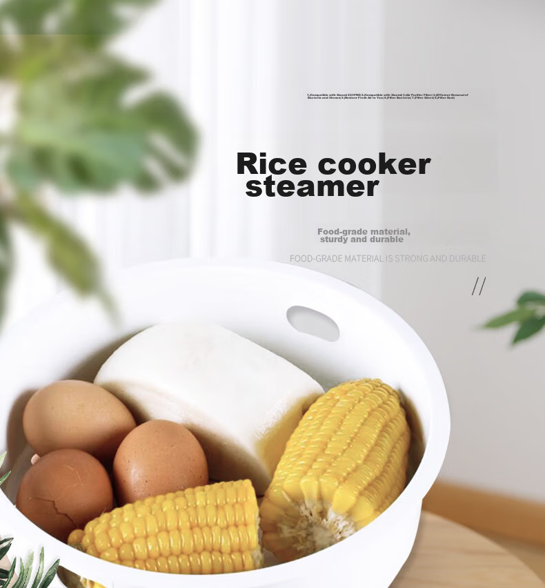 Jingwanhui Suitable for Midea Rice Cooker Steamer Ball Pot, 4L/5L Universal Rice Cooker Inner Steamer Rack, Steaming Tray, Steamer Basket, Ball Pot Inner Liner Size 20.1-20.8CM with Handle W808 1