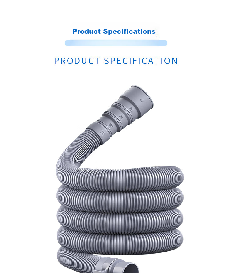Lelandi Universal Washing Machine Drain Hose Extension Pipe, Outlet Pipe, Drainage Hose, Extended Flexible Hose for Fully Automatic Top-Loading And Front-Loading Washing Machines, 1 Meter with Adapter L5019 9