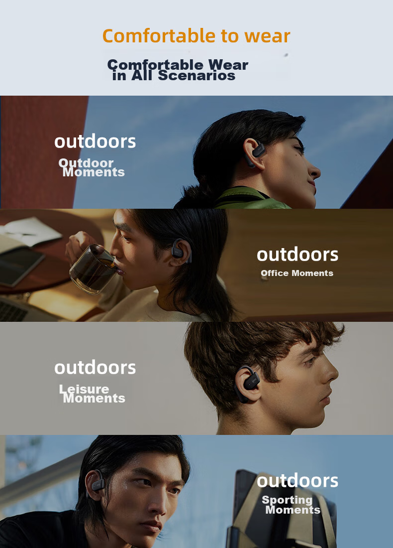 Guiyin [2026 New Model] Bluetooth Earphones, Over-Ear Wireless Non-Bone Conduction Clip-On Sports Running Music Noise-Cancelling + Ultra-Long Battery Life, Comfortable for Ears, No Pain, Invoice Available 3