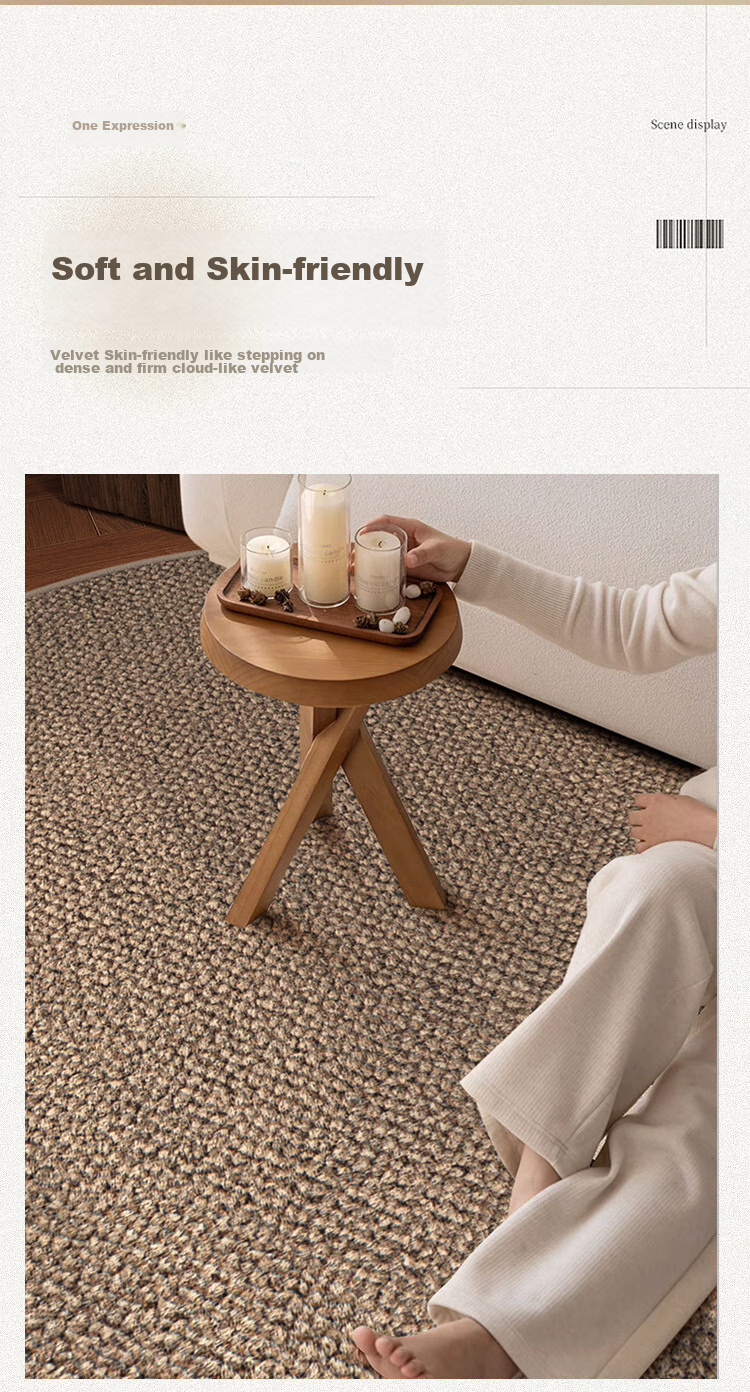 Qiqijia Circular Swivel Chair Mat, Carpet for Bedroom, Office Computer Chair Pad, Foot Mat, Hanging Basket, Study Room, Roller Anti-Slip Mat 3