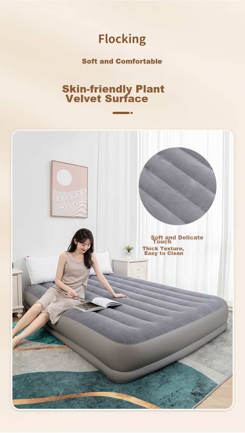 INTEX Built-In Electric Pump USB Port Inflatable Single-Person Air Mattress for Home Use, Portable Automatic Inflation 64112 with 1 Pillow 5