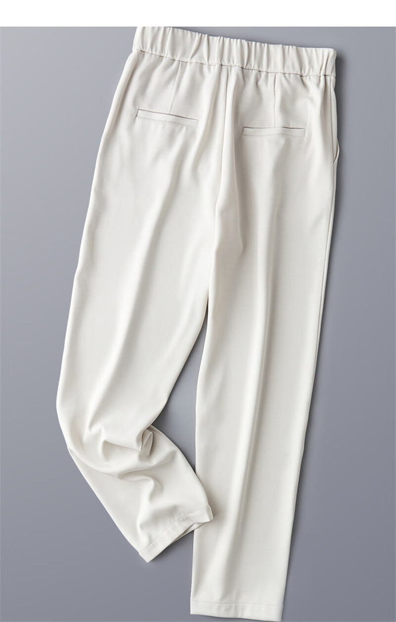 Dme Cropped Pants for Spring And Autumn, New Straight-Leg Suit Pants with Fake Pockets, Casual Trousers for Women, Khaki, S 70