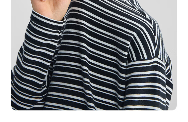 DISNEY Children's Clothing, Boys And Girls Half-Turtleneck Striped Long-Sleeve Top Undershirt, Spring 2025 DB442DE04 Black 120 12