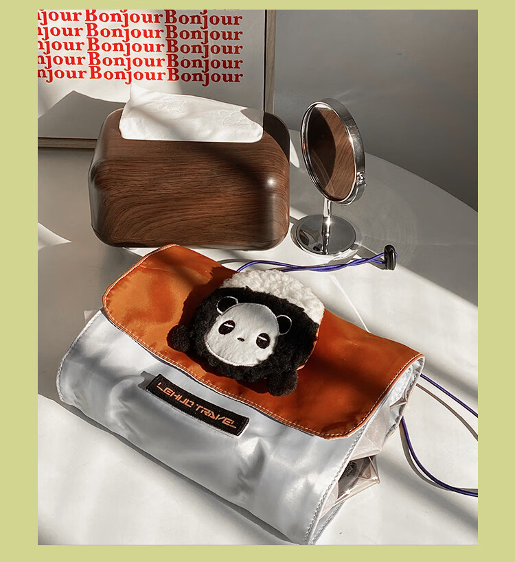 Lehuolvxing Portable Cosmetic Bag for Women, 2026 New Stylish Design, Large Capacity Toiletry Organizer with Compartments for Skincare Products 8