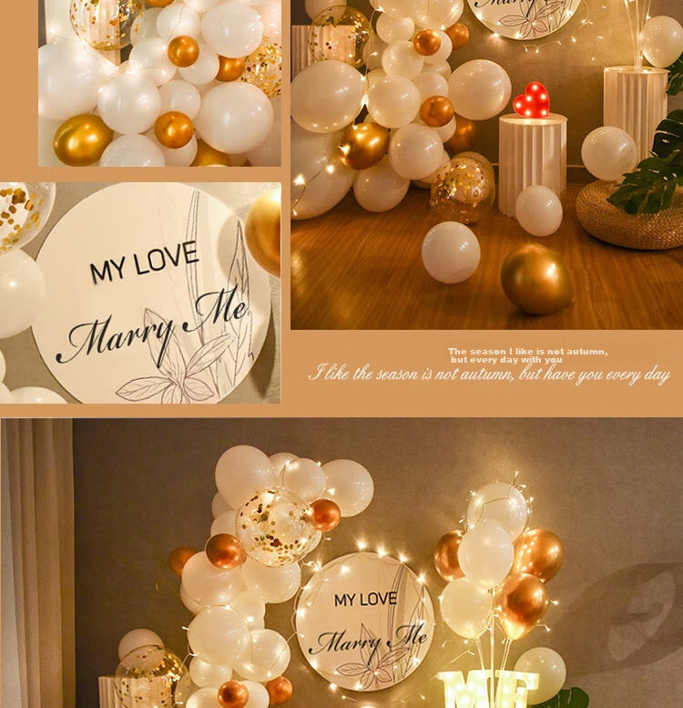 Abaoli KT Board Proposal Setup, Indoor And Outdoor Valentine's Day Birthday Party Balloon Supplies, Confession Hotel Room Decorations, Props 11
