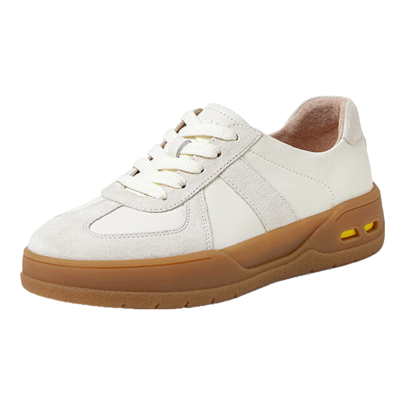 SKAP Women's Retro Sports Casual Thick-Soled Sneakers, Beige, Size 38