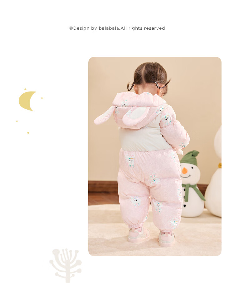 BALABALA Children's Clothing, Baby down Jacket Onesie, New Winter Outfit for Infants, Thickened Warm Romper, Cute Desig 21