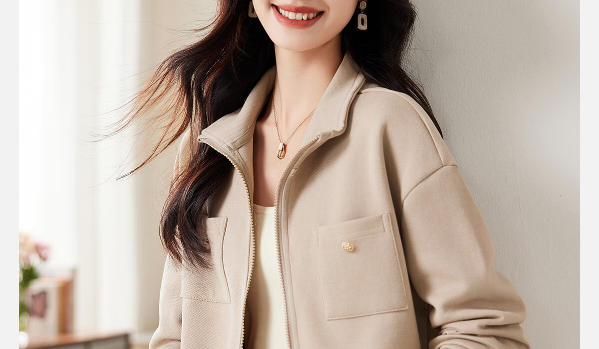 PinCai Women's Casual Jacket Wilderness Mallard Double Pocket Premium Casual Jacket Simple Top P143U2006 2