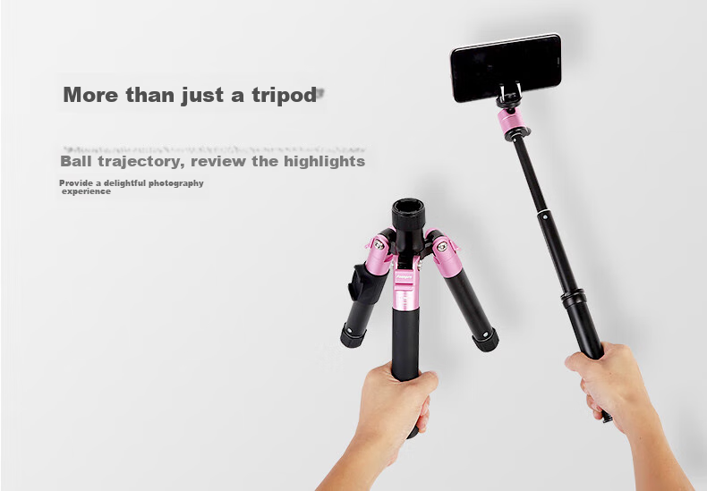 Fotopro FY-820 Smartphone Selfie Live Streaming Tripod, Camera Photography Tripod, Rose Gold 12