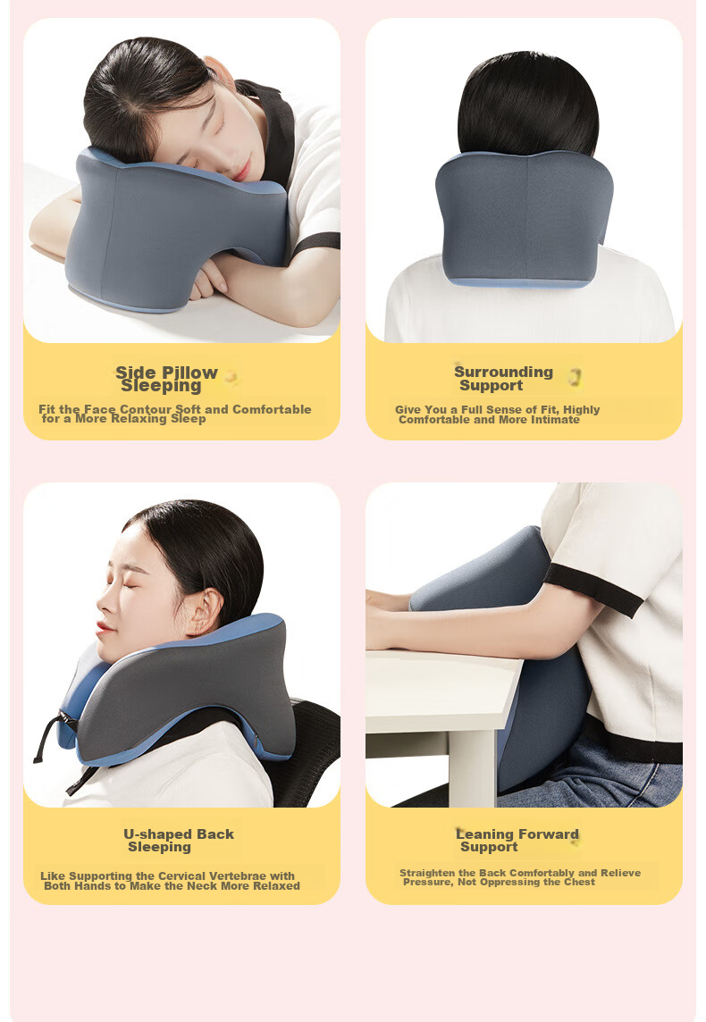 Jingmao Nap Pillow, Face-Down Pillow, Office Nap Aid, Lunch Break Pillow, U-Shaped Pillow, for Primary School Students And Adults, Face-Down Sleeping Pillow 16