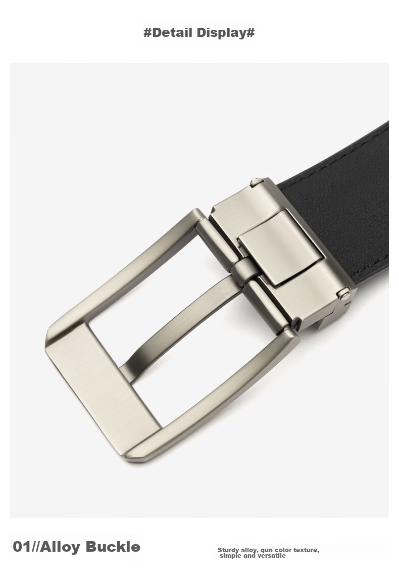 Aokang Men's Pin Buckle Leather Belt, Business Cowhide Trouser Belt, Birthday Gift for Husband 6