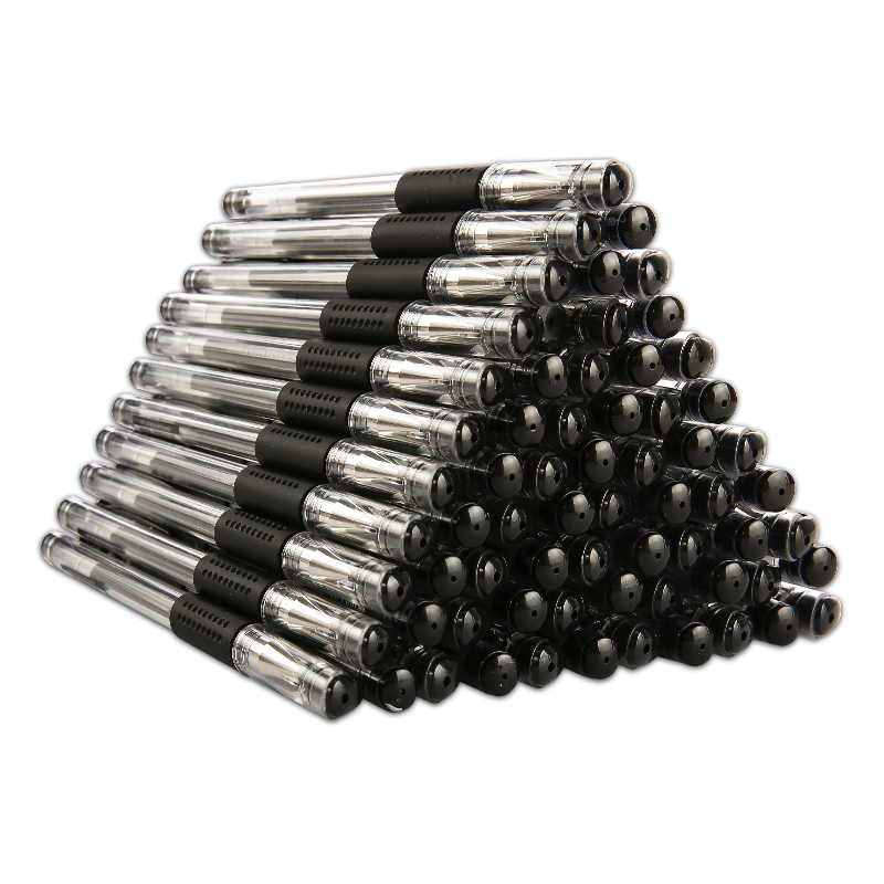 M&G Stationery Q7, Pull-Off Cap Gel Pen, Student 0.5mm Black Pen, Signing Pen, Business Bullet Tip, Exam Pen, Office Supplies, Black, 60 Pieces/box XGP30119