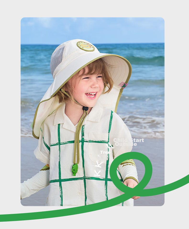 Kocotreekk Kids Sun Protection Hat Large Brim Summer Baby Sunshade Hat Boys Girls UV Protection Beach Hat 23