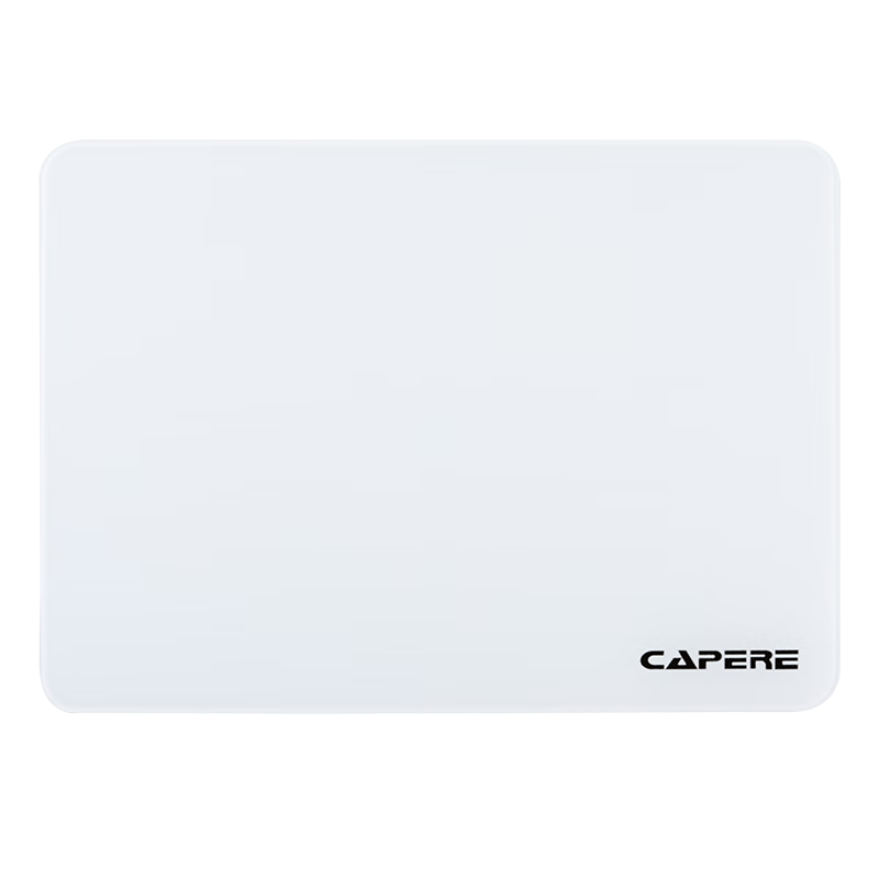 CAPERE Waterproof Full Steel Anti-Erosion Glass Gaming Mouse Pad, Thickened Medium-Sized Non-Slip PU Base E-Sports ăXing XianăGlass Pad/Bright Moon White 350x250x6mm