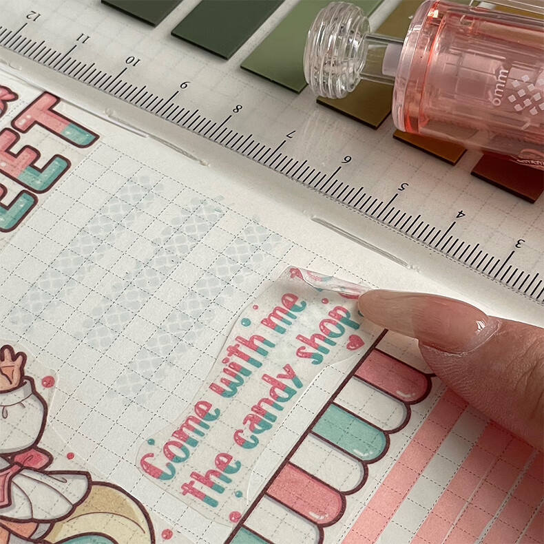 Shaonianban Dotted Glue Pen, Retractable High-Value Dotted Glue Pen with Correction Tape, Strong Double-Sided Adhesive, Large Capacity, Children's Craft High Viscosity, Green Grape Ice Lemo 6
