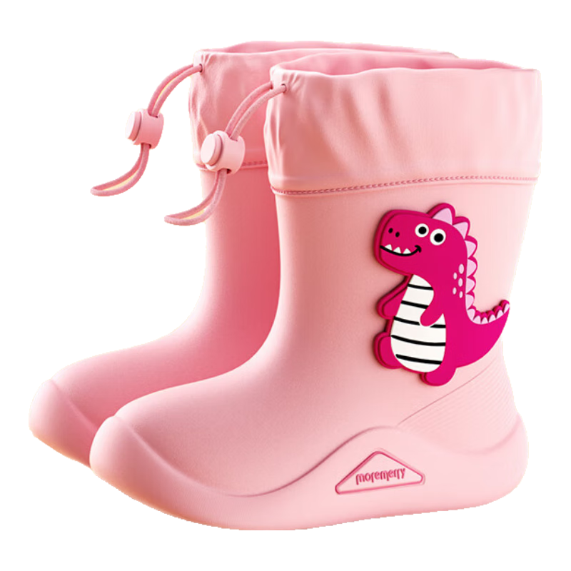 Moremerry Children's Rain Boots for Boys And Girls, Waterproof 3D Cartoon Non-Slip Wear-Resistant Princess Pink Size 17
