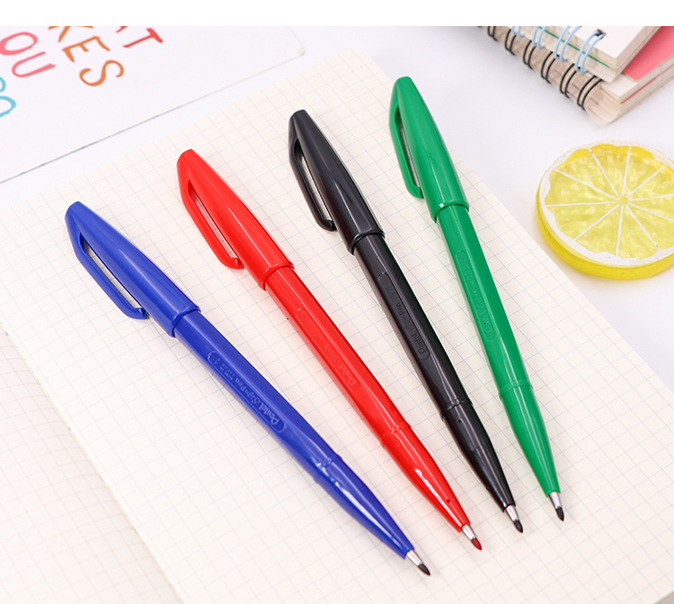 Pentel S520 Green Fine Line Markers, Sketching Pens for Drawing Comics And Hand-Drawn Art, Design And Composition Tools, Stylish Note-Taking Pens, Set of 6 9
