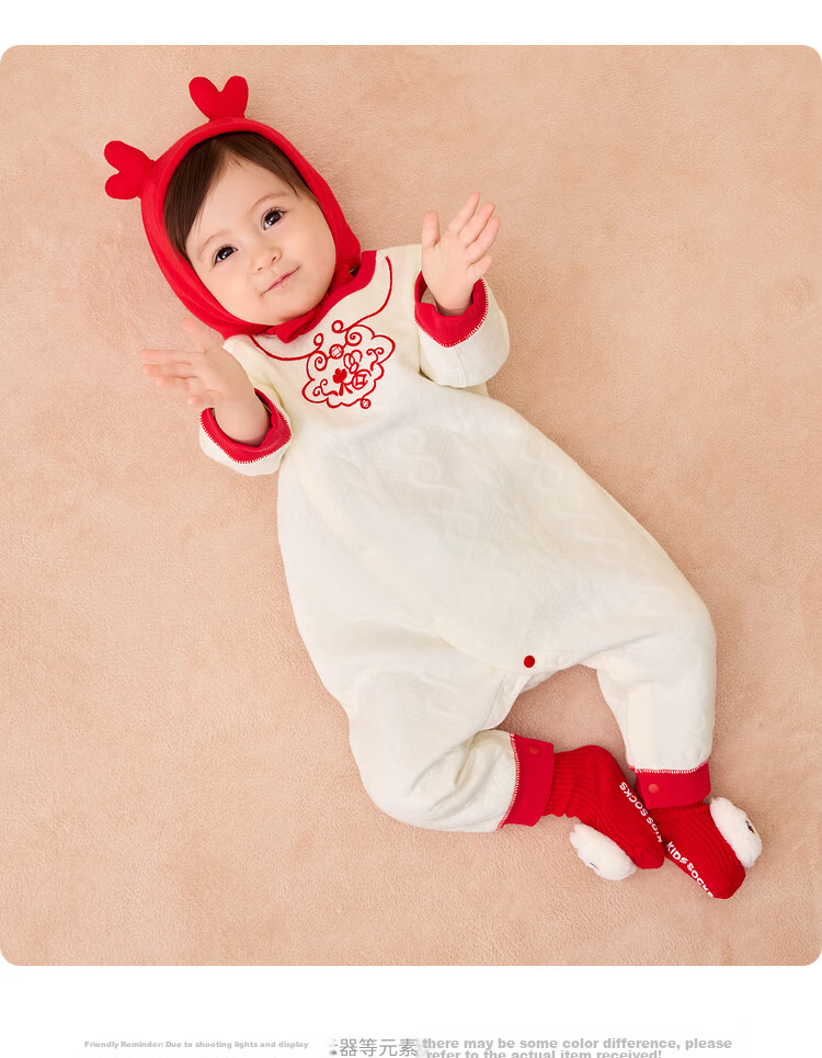 BALABALA Children's Clothing, Baby Romper, Newborn Full Moon Crawling Suit, Padded Thickened Cute Onesie for Boys And Girls 9
