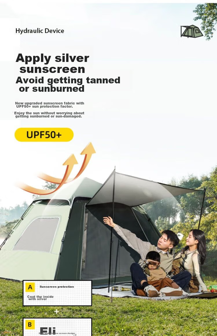 CAMEL Xiaoyao Pro Outdoor Tent, Silver-Coated Sun Protection Camping Tent, Fully Automatic Quick-Open Camping Equipment, 133BANA027-1 4