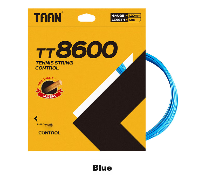 Taan Tennis String, Hard String, Powerful Control, High Elasticity, Durable, TT8600s Hexagonal Power, Black, 12M, Single Pack 8