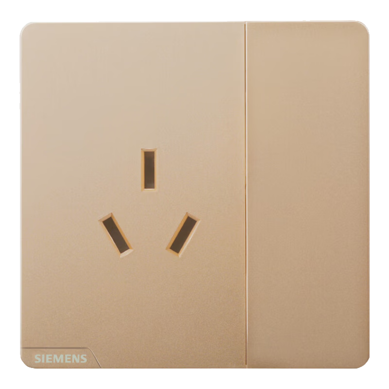 SIEMENS Socket Panel 16A Three-Prong with Switch 86 Type Concealed Socket Haocai Sunlight Gold 5UB26533NC03