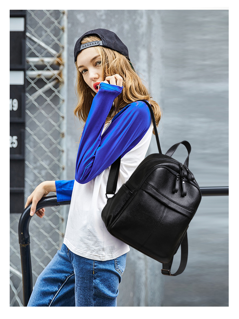 Viney Leather Backpack for Women, Large Capacity Lightweight Travel Bag, Stylish Student Schoolbag, Birthday Gift for Girlfriend 8