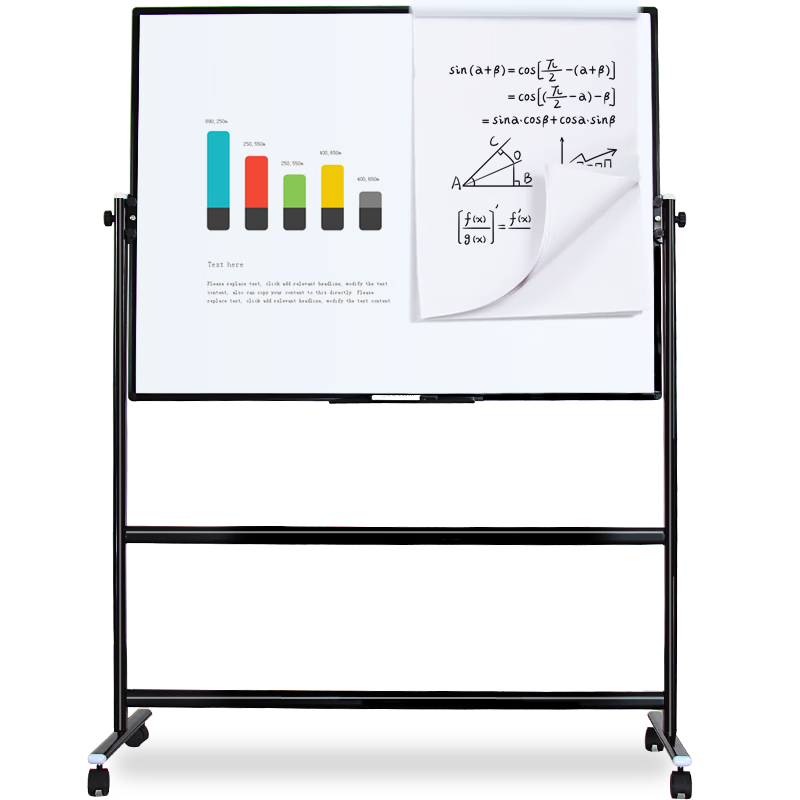 AUCS Aosheng Mobile Whiteboard Stand-Style Blackboard 150*90cm, Office Teaching Conference Room Magnetic Training Meeting Lecture Large Whiteboard Display Board