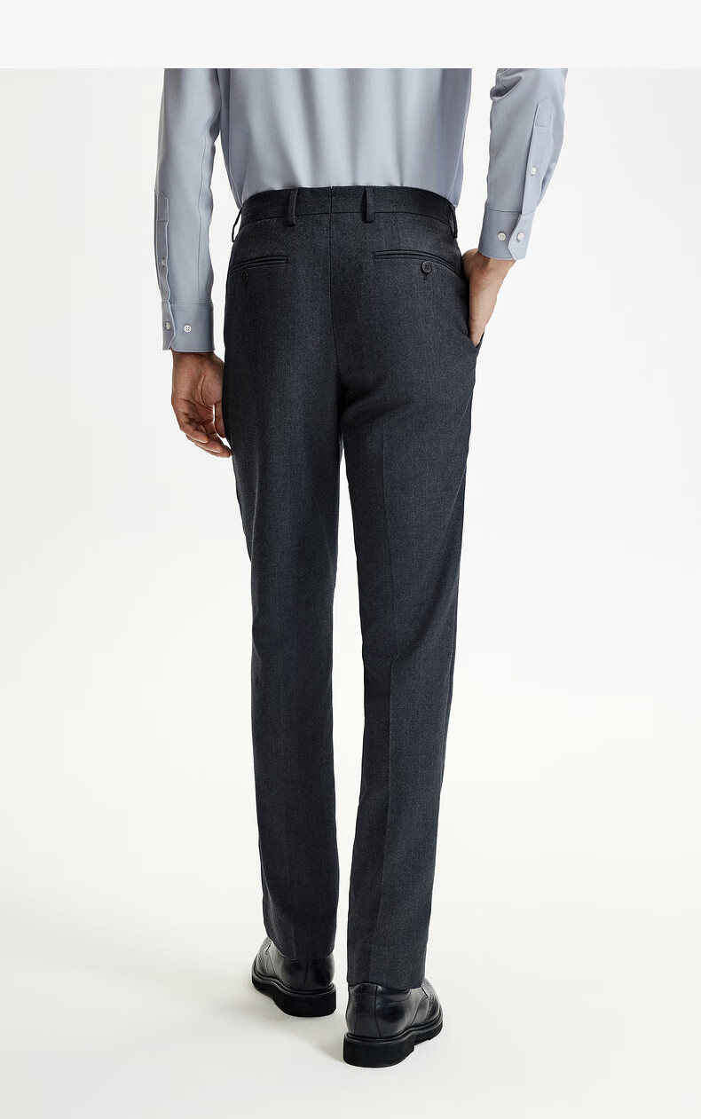 Goldlion [Pure Wool] Spring And Summer Men's Dark Twill Jacquard Slim Fit Business Formal Dress Pants 12