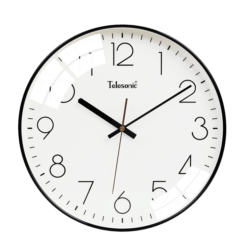 Telesonic Wall Clock, Living Room And Bedroom Quartz Clock, Modern Minimalist Creative Design, No Drilling Required, Fashionable 3D Clock, Round Wall Clock, 35cm