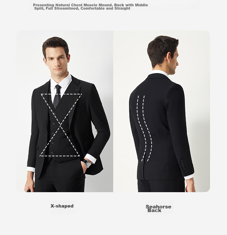 FIRS Men's Suit Set, Slim Fit Professional Formal Wear, Business Attire for Grooms, Wedding Attire for Me 3