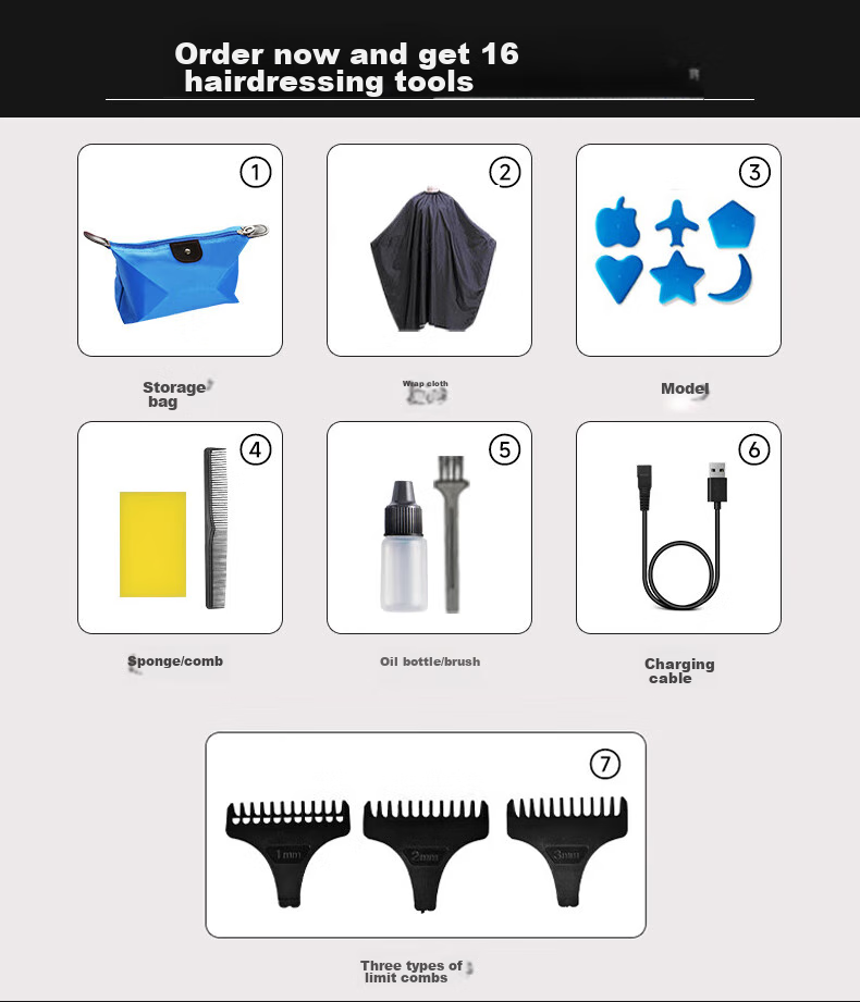 AUX Hair Clipper, Trimmer for Home Use, Electric Shaver, Hair Cutting Tool, Adult And Child Self-Haircutting Device, Hairdressing Equipment 2