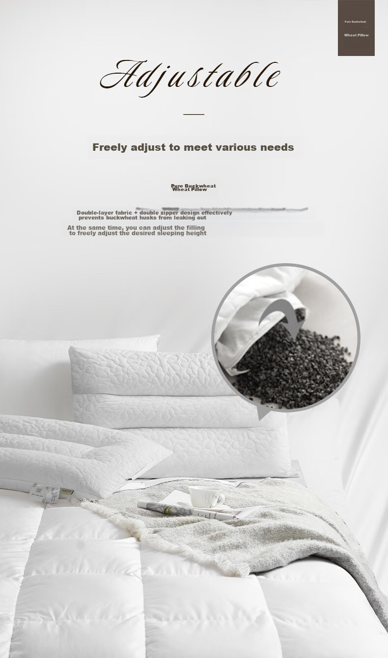 Canasin Pillow, Five-Star Hotel Neck Support Pillow Core, All-Cotton Adult Buckwheat Pillow, 74*48cm, Single Piece 5