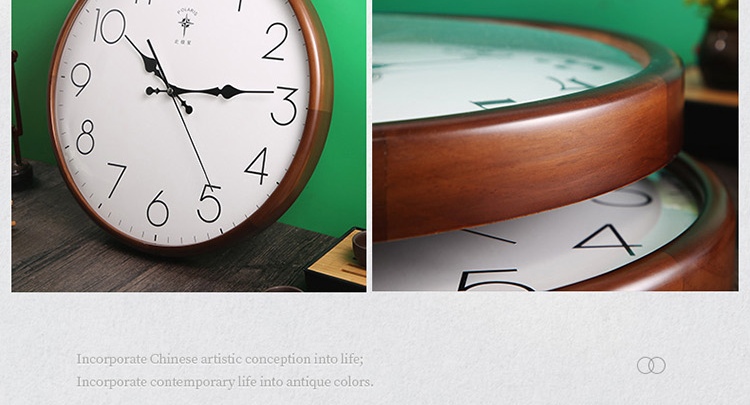 POLARIS Wall Clock Living Room Clock Minimalist New Chinese Style Creative Home Quartz Clock 40cm Quartz Model 4