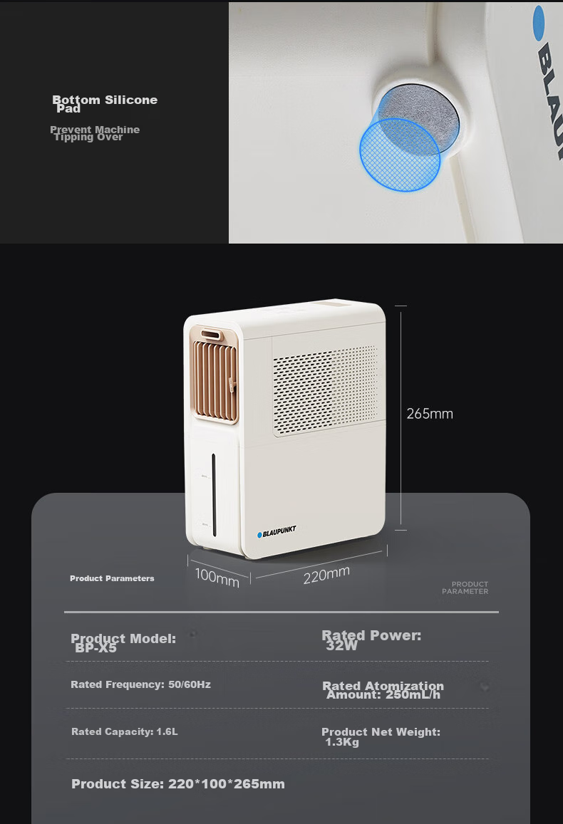 BLAUPUNKT [Kitchen Cooling] Frost Fan Electric Fan Home Air Cooler Humidifying Water-Cooled Fan Cold Air Machine Small Air Conditioner Fan No Ice Crystal Required Energy-Saving Low Noise Detachable Washable X5 14