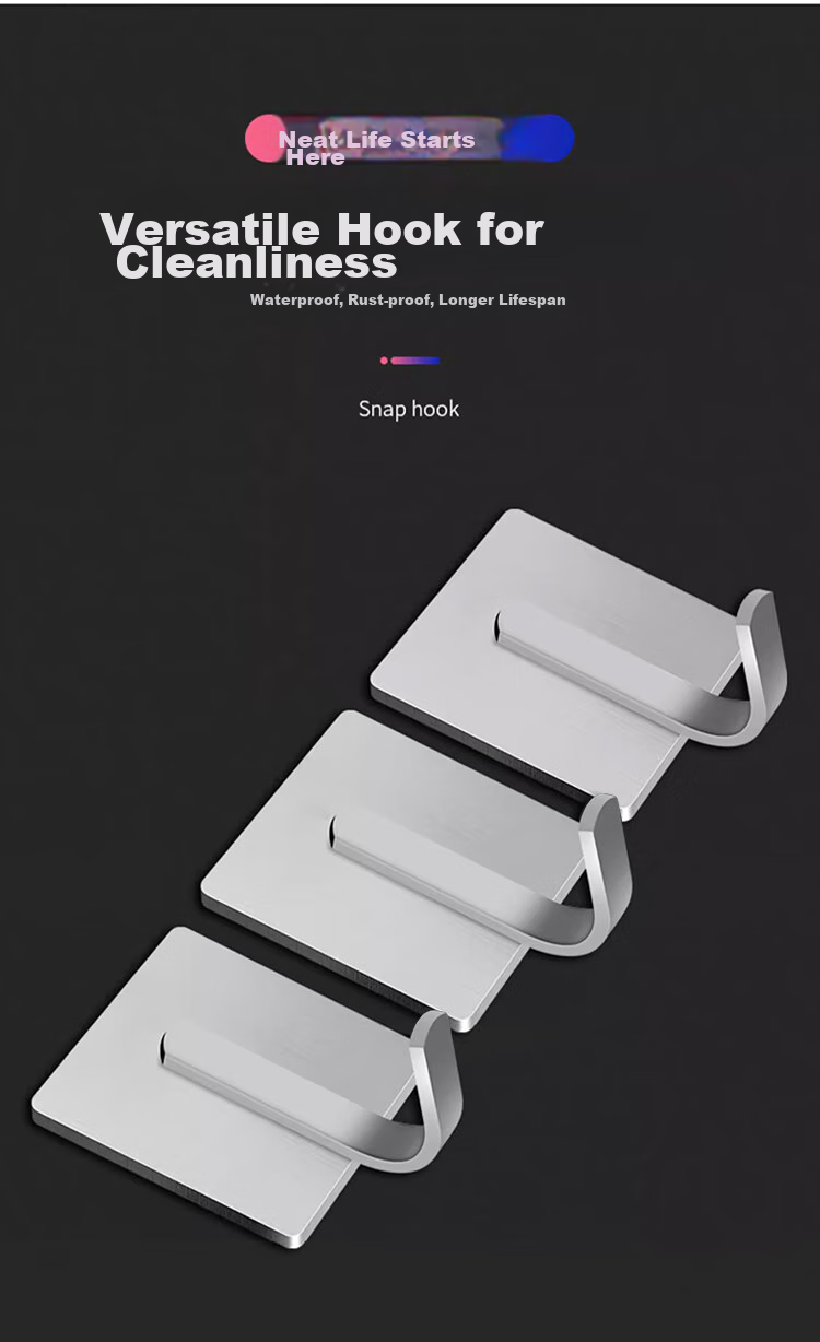 Bahainiao [Super Strong Load-Bearing] Stainless Steel Hooks, Pack of 10, No Drilling Required, Strong Adhesive Hooks for Kitchen And Wall without Nails 4