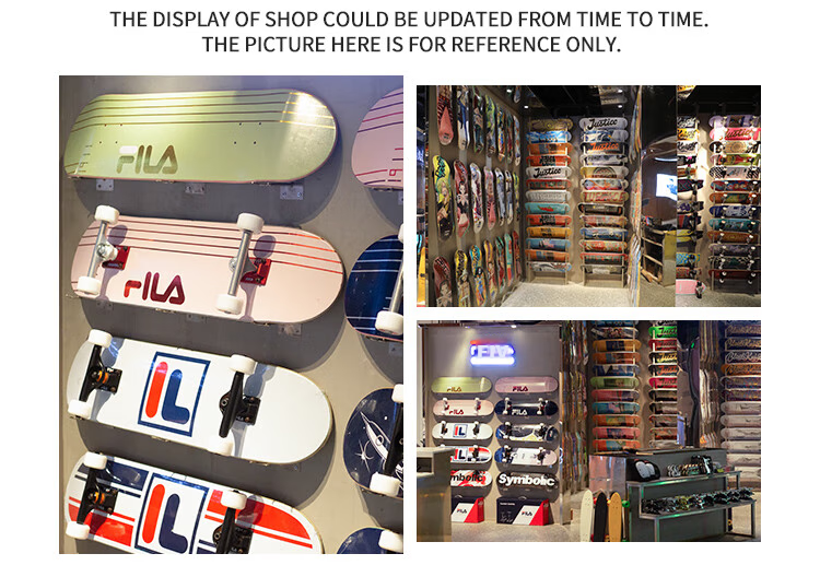 FILA Skateboard for Professional Men And Women, Teenagers, Adults, Beginners, Four-Wheel Cruising, Double-Kick Skateboard, Blue Classic 13