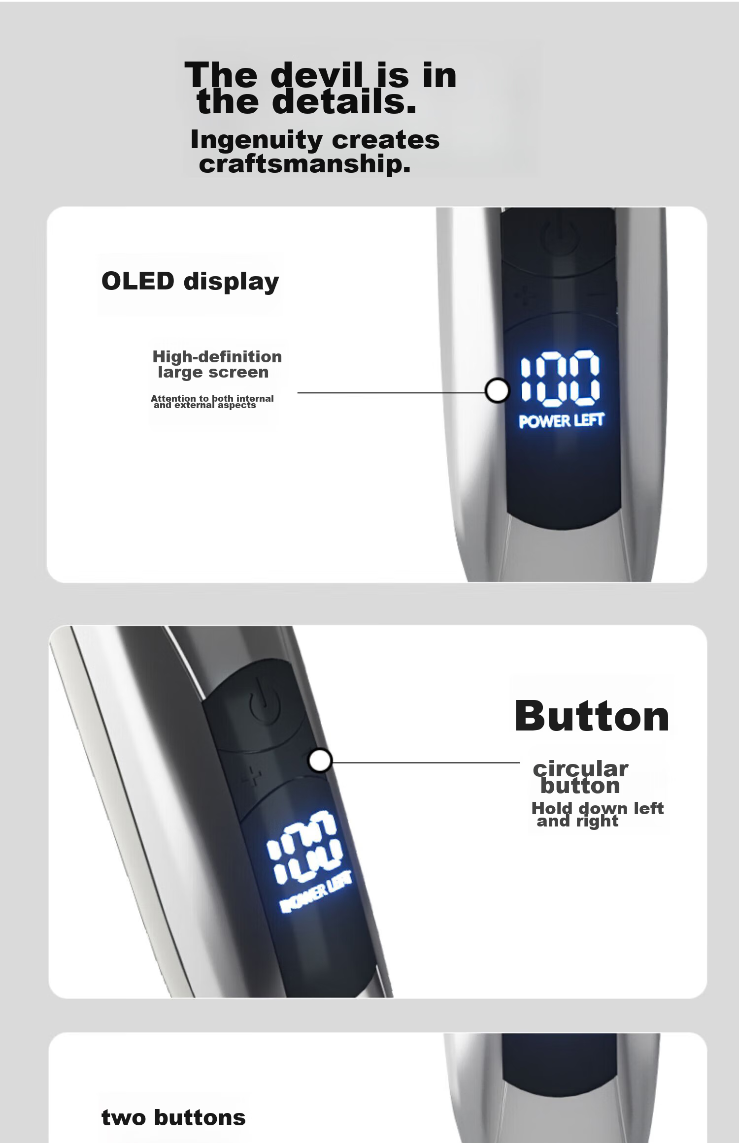 AUX Hair Clipper, Trimmer for Home Use, Electric Shaver, Hair Cutting Tool, Adult And Child Self-Haircutting Device, Hairdressing Equipment 16