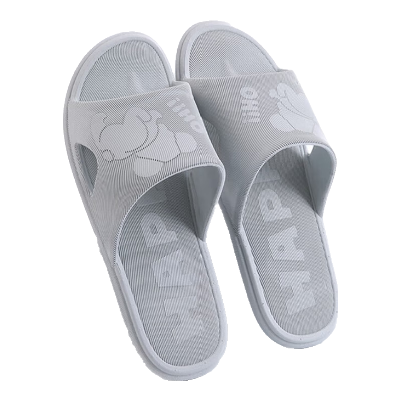 LETUO Men's Summer Soft Sole Bathroom Drainage Indoor Lightweight Slippers Gray White Size 42-43 (Fits 41-42)