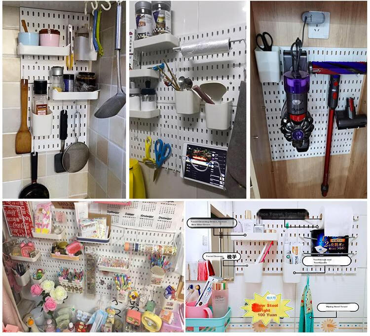 Banzheni Water Heater Cover, Gas Pipe Concealer, No Drilling Required, Pegboard Kitchen Storage Rack, White, Customizable 28