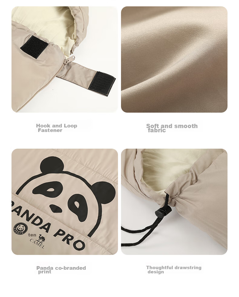CAMEL Outdoor Camping Sleeping Bag for Adults, Portable, Adult Dirt-Proof, Warm, Thickened, Cold-Resistant [Panda Co-Branded Edition] 12