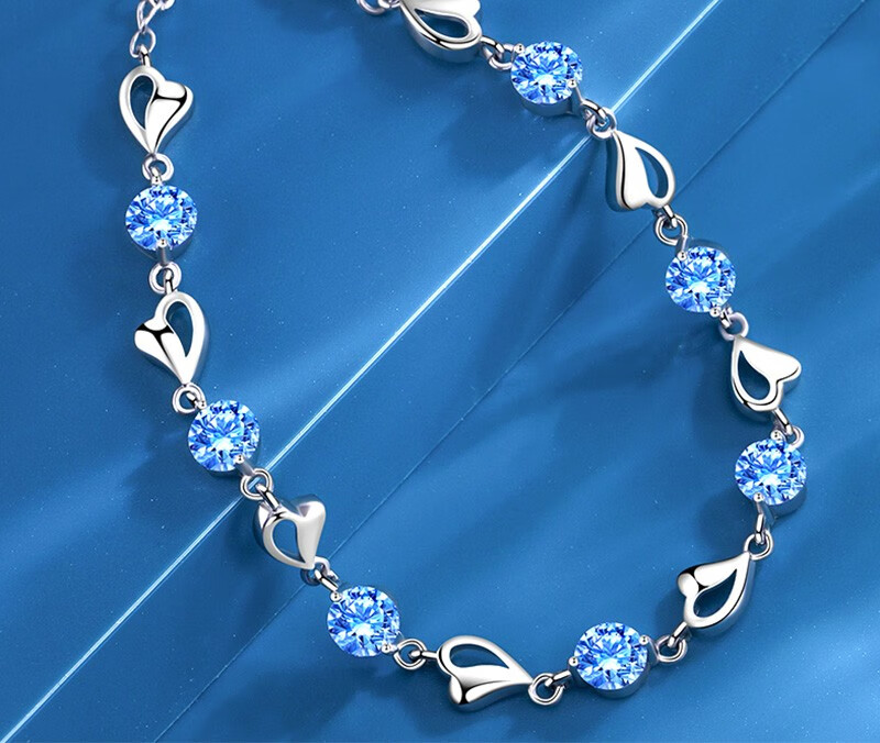 ALLOVE Ocean Heart Pure Silver Bracelet for Women, 2026 New Style Birthday Gift for Women, High-End Niche Present for Girlfriend Or Wife 6