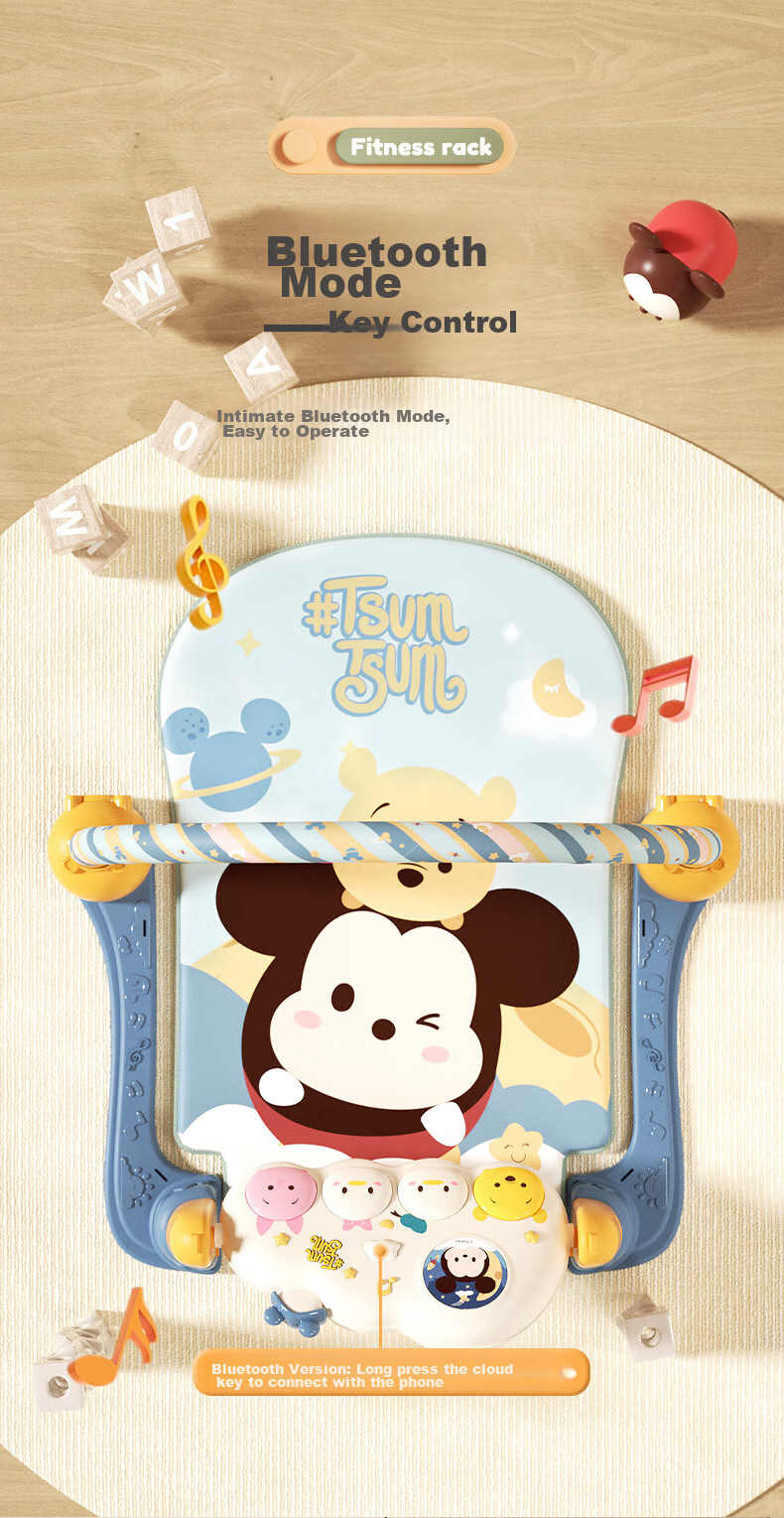 Disney Newborn Multifunctional Play Gym with Foot Piano Stroller 5-in-1 Baby Full Moon Gift First Birthday Present 4