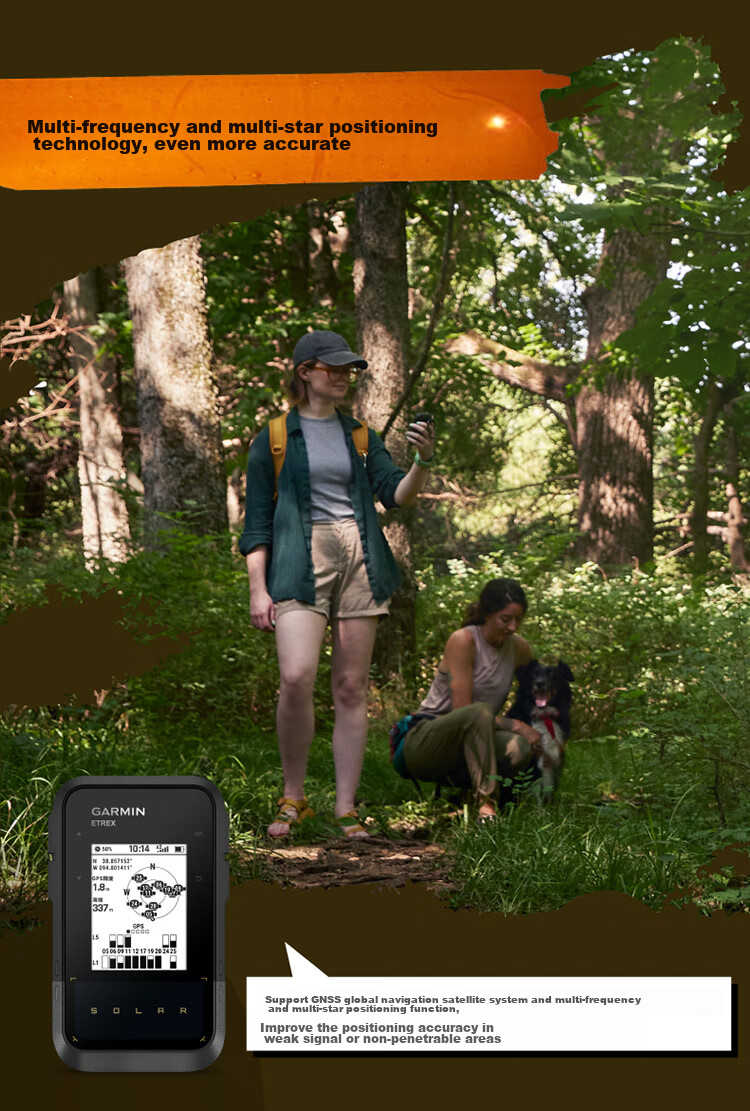 GARMIN ETrex Solar Waterproof Shockproof Heat-Resistant Electronic Map Navigation Device, Outdoor Multifunctional Solar-Powered Handheld Device 3