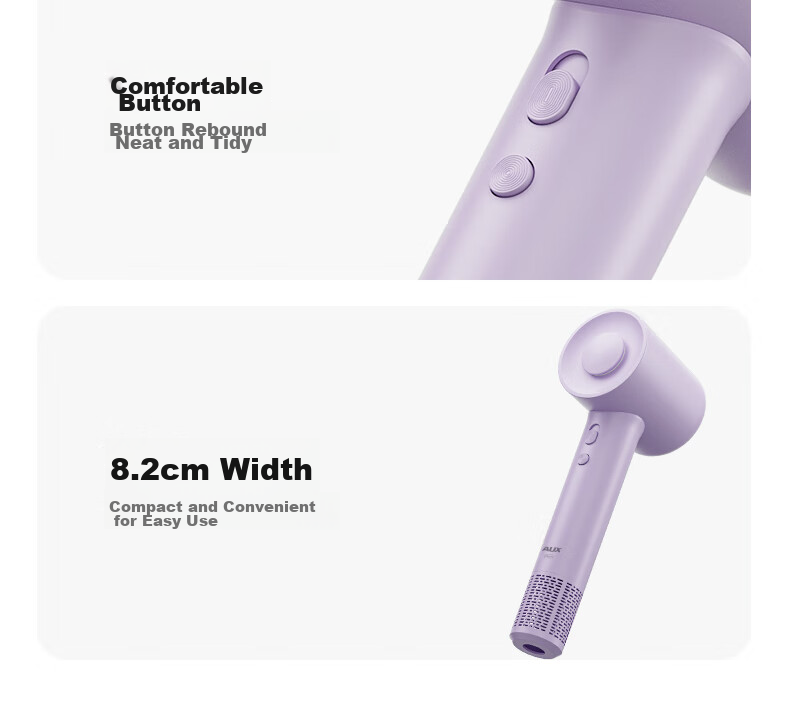 AUX Hair Dryer, Home Use Electric Blower, High Power Negative Ion Quick-Drying, Hair-Friendly, Bladeless High-Speed Dryer, Professional Use for Hair Salons, 1600W High Power, Birthday Gift for Wome 51