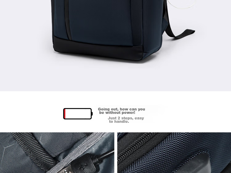 GOLF Backpack for Men, 15.6-Inch Large Capacity Laptop Bag, Multifunctional Water-Resistant Travel Business Casual Student Schoolbag, 5I488394J Blue 4