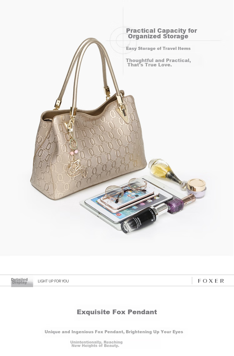 FOXER Leather Women's Handbag, Large Capacity Shoulder Crossbody Tote Bag with Gift Box, Mother's Day Gift for May 20th 15