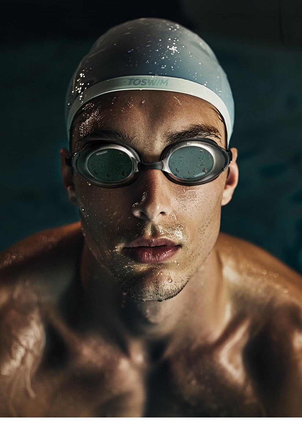 TOSWIM Swimming Goggles, Waterproof And Anti-Fog, High-Definition, Suitable for Men And Women, Large Frame, Fish Belly White, -2.00 Diopters 14