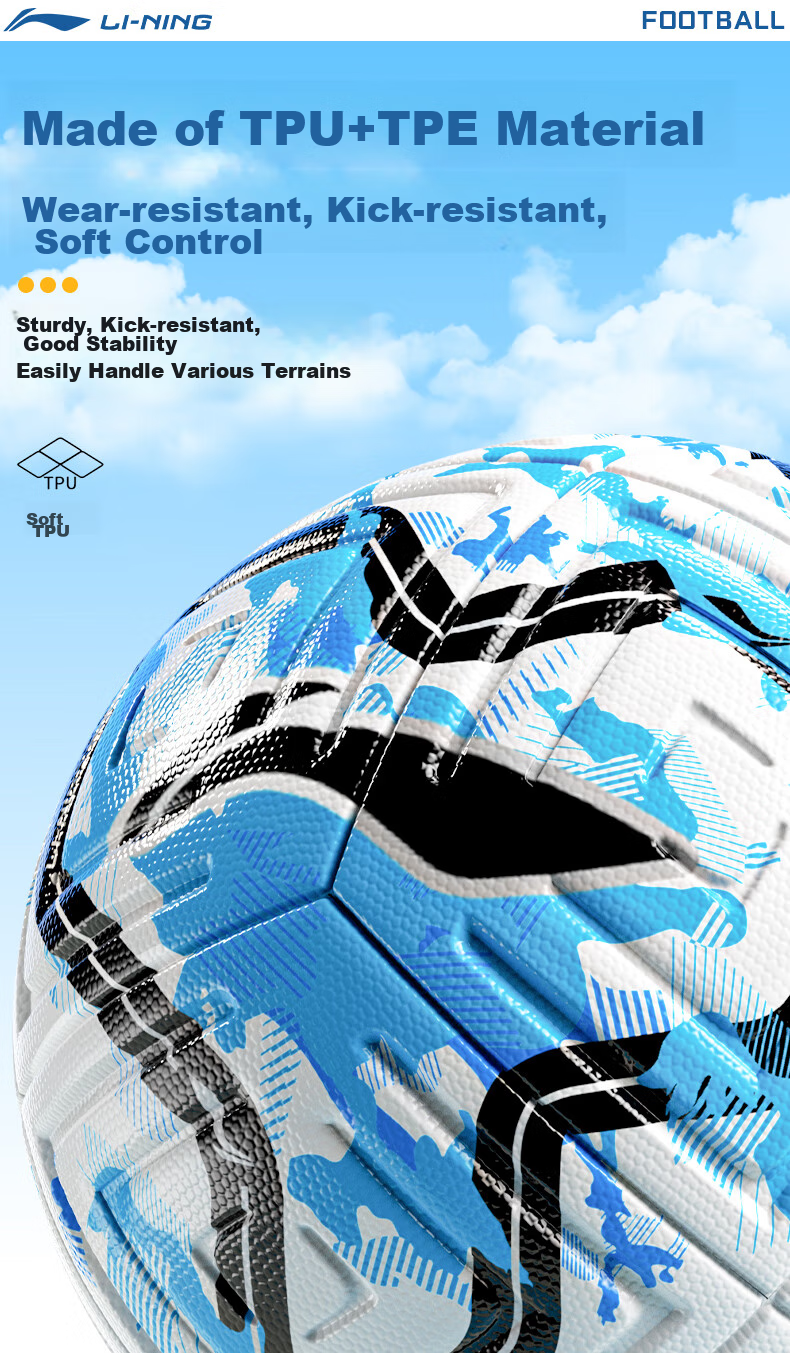 Li-Ning Soccer Ball Size 5 for Adults, Middle School Students, High School Entrance Exam, Standard Wear-Resistant And Durable, Youth Exam-Specific Training Ball, Size 5 Gift 4