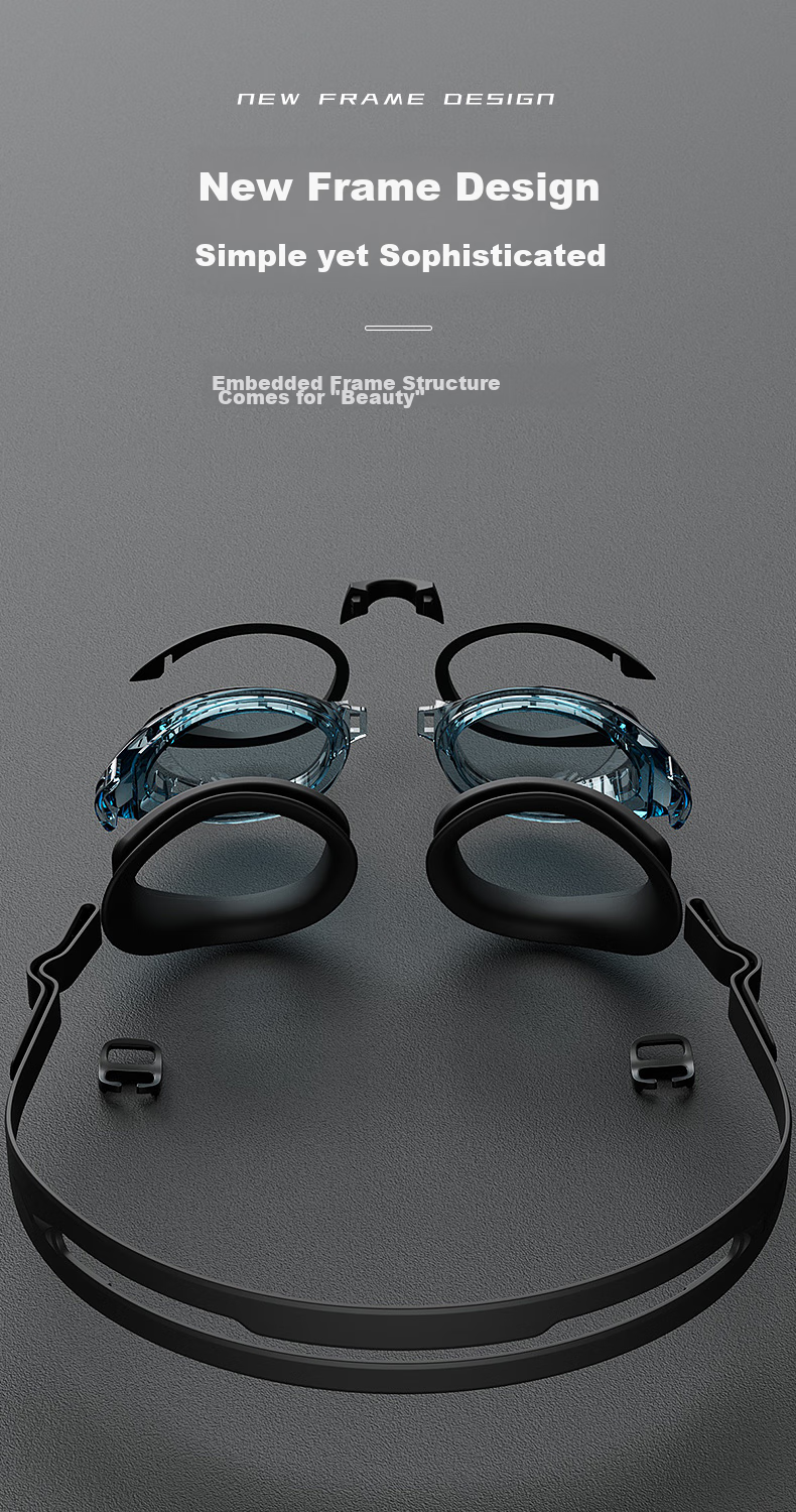 LI-NING Myopia Swimming Goggles, Waterproof Anti-Fog High-Definition Swim Glasses for Men And Women, Specialized for Nearsightedness, LNJT224-12 Black 450 Degrees 7
